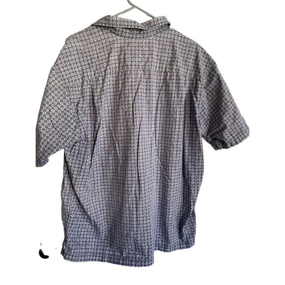 Eddie Bauer Mens Purple & White Geometric Short Sleeve Button Down Shirt Large - Picture 5 of 15
